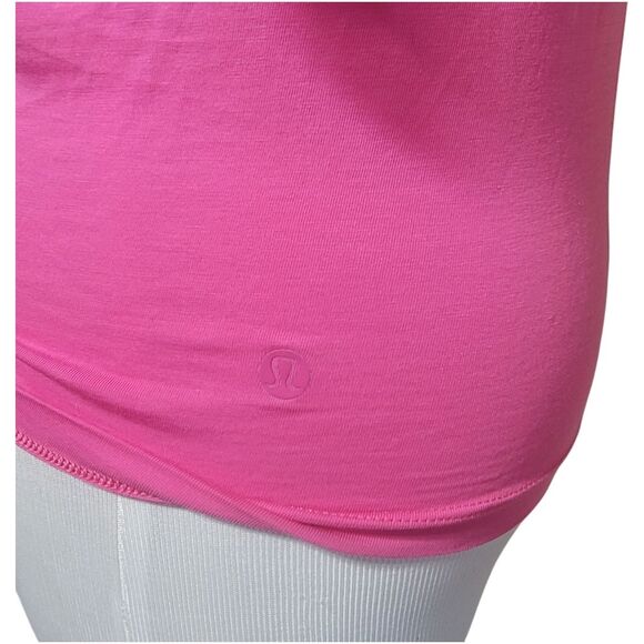 Lululemon Crescent Tee Sonic Pink Twist Front Crop Pima Cotton - Picture 7 of 9